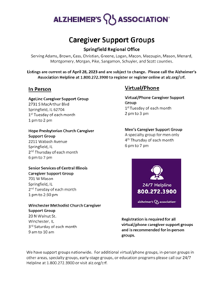 AgeLinc Dementia Caregiver Support Group