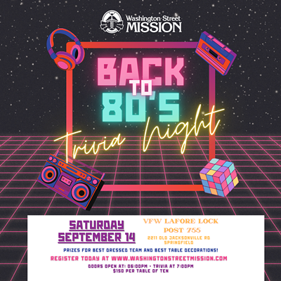 Back to the 80s Trivia Night to benefit Washington Street Mission