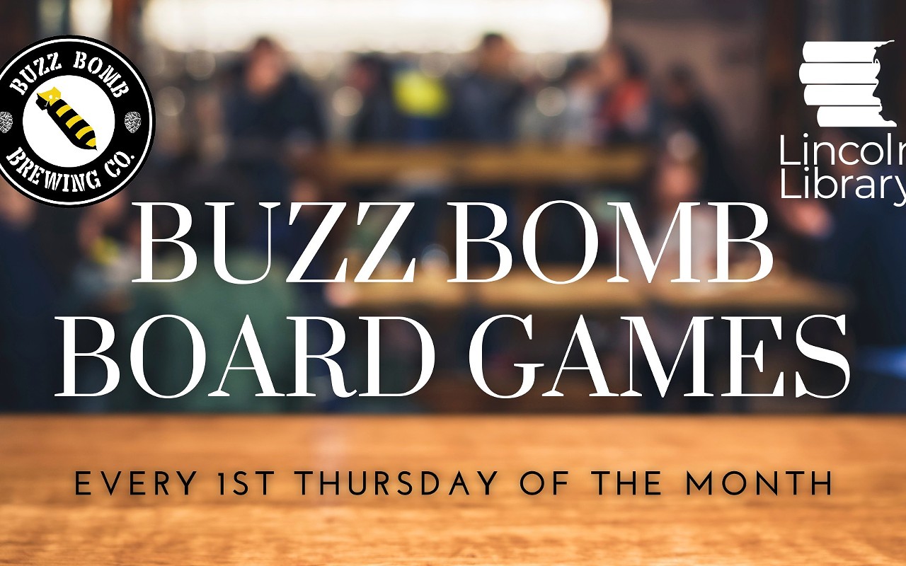 Buzz Bomb Board Games w/Lincoln Library