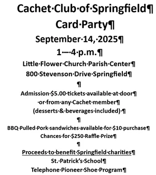 Image: Cachet Club of Springfield Card Party