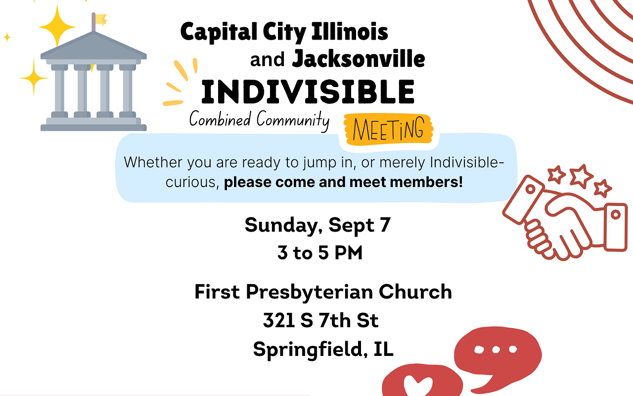 Image: Capital City Illinois and Jacksonville Indivisible Combined Community Meeting