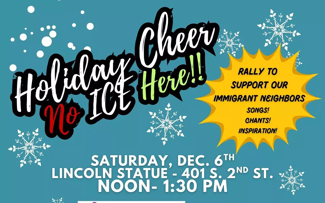 Image: Holiday Cheer No ICE Here Rally & Food Drive