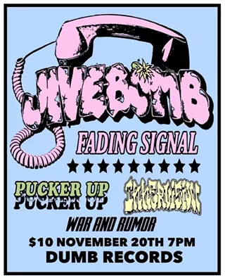 Image: Jivebomb, Fading Signal, Pucker Up, Innervision, War and Rumor