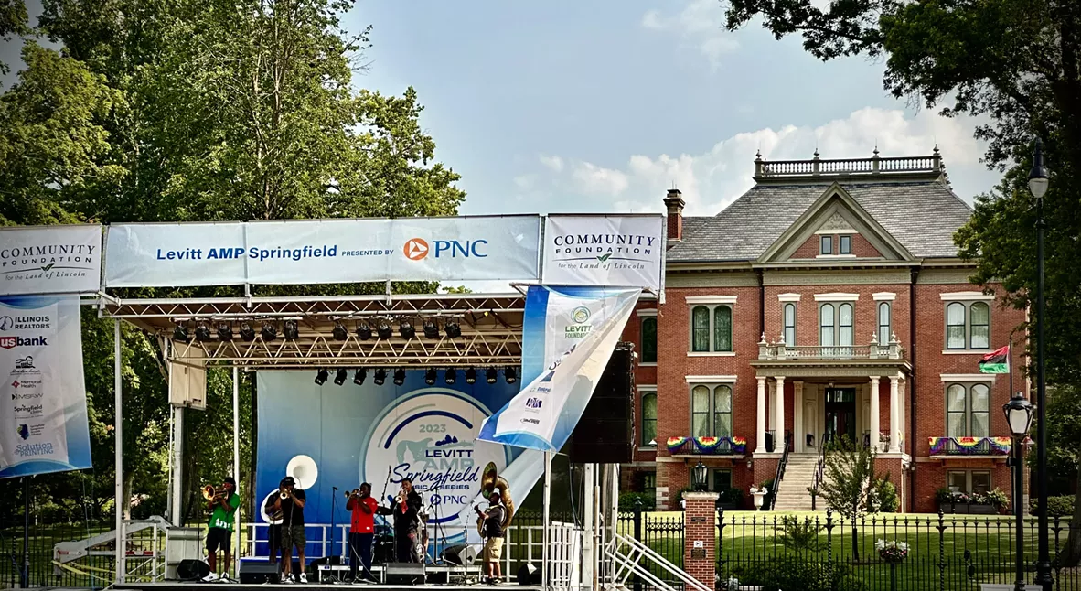 Governor's Mansion behind Levitt stage