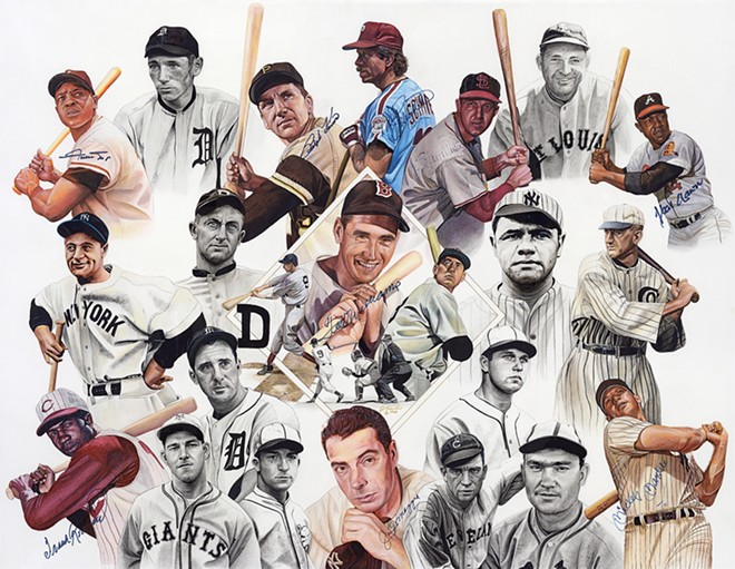 Baseball art double-header